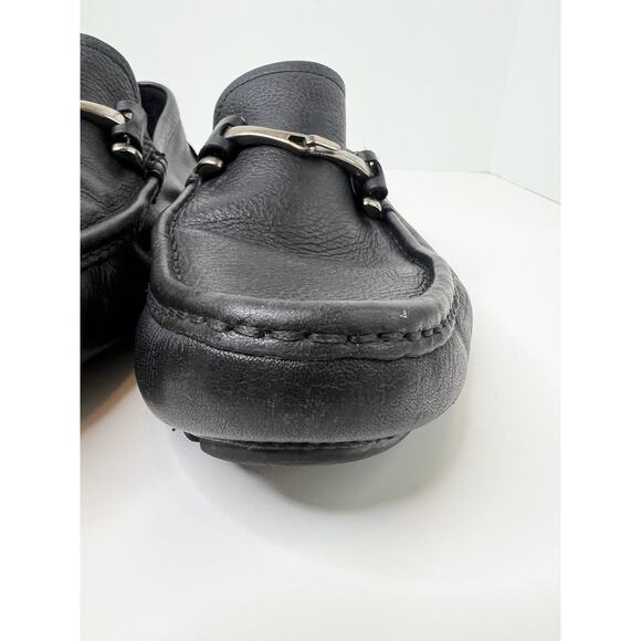 Gucci Interlocking G Logo Black Leather Drivers, Size 7 main image 5